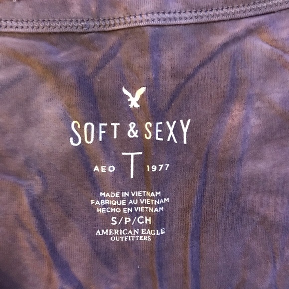 AEO Soft & Sexy Purple Tie-Dye Lace-Up Tee, EUC, S - Picture 2 of 11